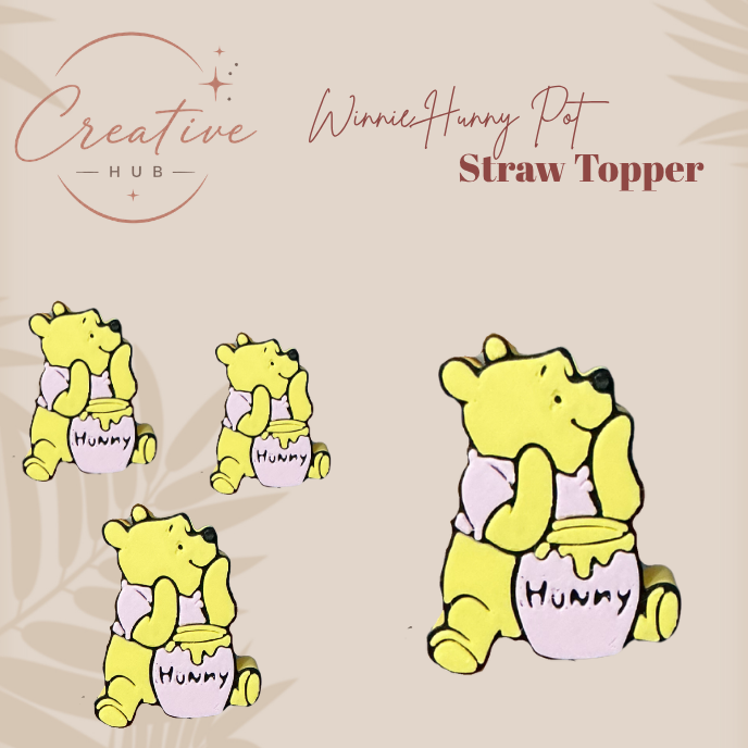 Winnie honey pot straw topper