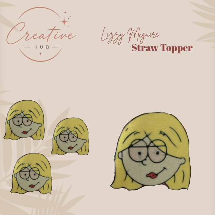 Lizzy face straw topper