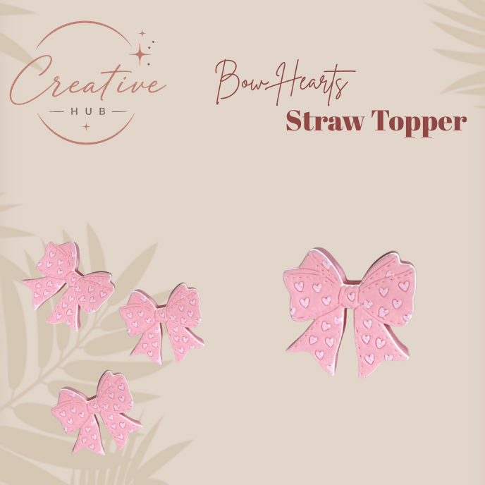 Bow Heart Straw Topper