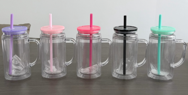 16oz GLASS Snow Globe Mug with Handle