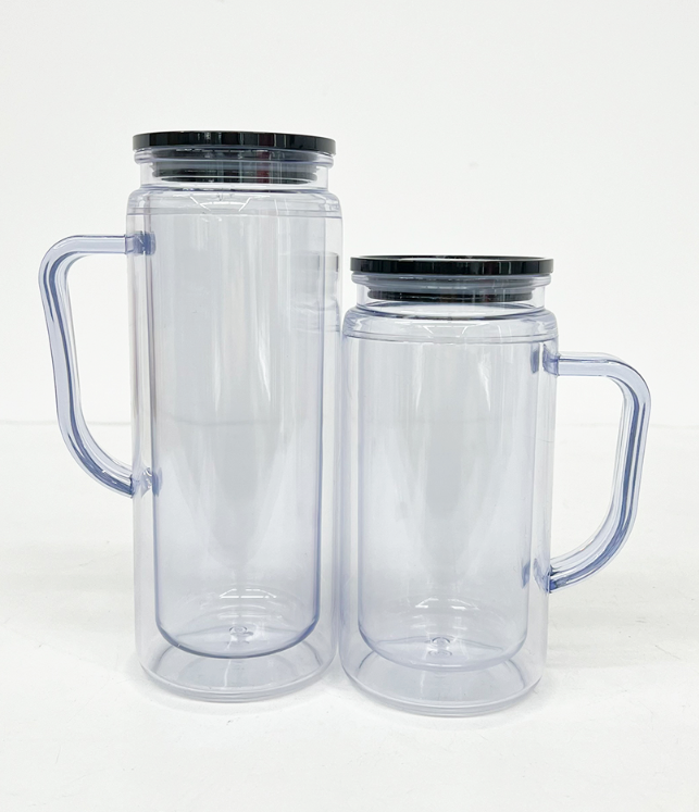 NEW ACRYLIC Snow Globe Mug with Handle