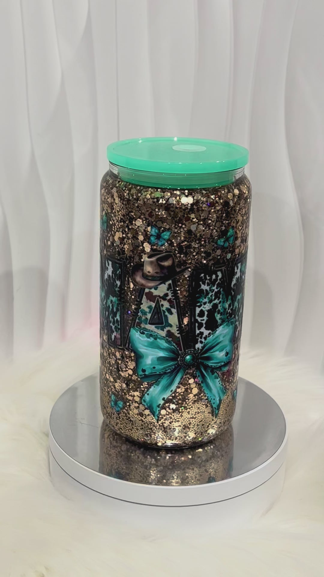 16oz Glass MAMA handled tumble